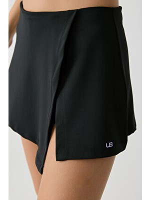 Faya Kadın Şortlu Envelop Etekli Yumuşacık Siyah Etek