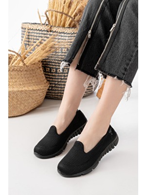 Kadın Babet Siyah Rahat Hafif Anne Ayakkabısı Günlük Ayakkabı spor ayakkabı