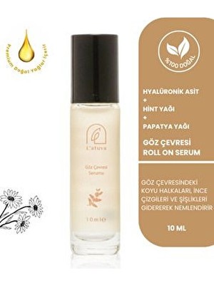 L'atuva Vegan Göz Altı Kırışıklık Şişlik Morluk Karşıtı Doğal Serum 10 ml Hyalüronik Asit İçeren Etkili Formül