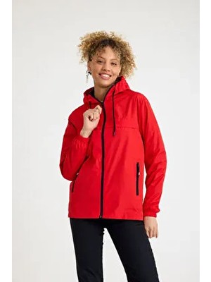 Kadın Içi Astarlı Suya Dayanıklı Kapüşonlu Cepli Yağmurluk