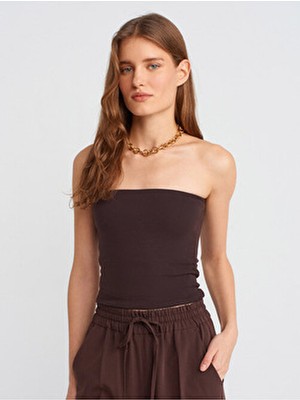 20659 Crop Top-Koyu Kahve