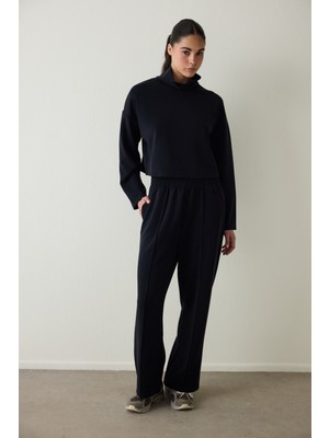 Penti Siyah Yüksek Bel Düz Paça Modal Pantolon