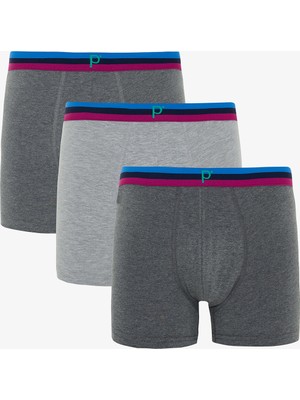 Erkek Organik Logolu 3'lü Boxer