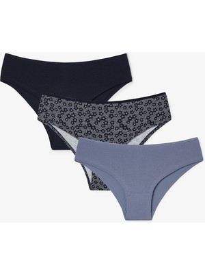 Çiçek Desenli Daisy Girl Düşük Bel 3'lü Hipster Külot