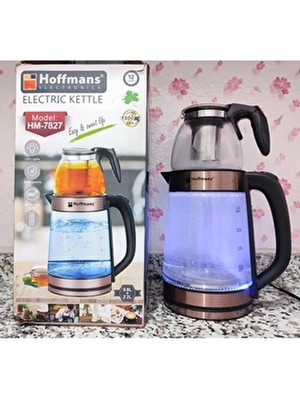 Hosfman S -13 Alman Kalitesi Elektrik Tasarruflu Hoffmans Cam Kettle ve Su Isıtıcısı
