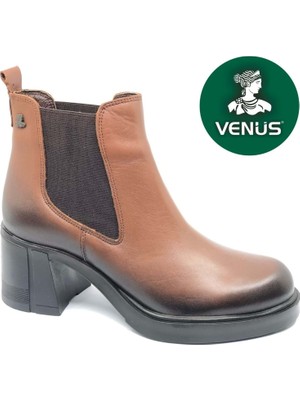 Venüs Kadın Hakiki Deri Elastik Yan Bantlı Günlük Bot 2452402K - Taba - 36