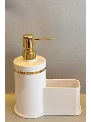Mutfak Veya Banyo Için Şık Altın Rengi Detaylı Süngerlikli Sıvı Sabunluk , Yerli Üretim