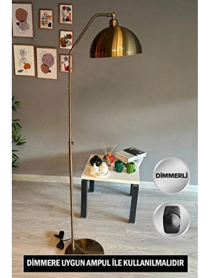 Bamyum Dimmerli Işığı Ayarlanabilen Metal Lambader Eskitme Renkli Modern Tasarım ve Şık Görünüm