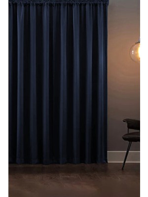 Blackout Işık Geçirmez Fon Perde V-13 Lacivert Pilesiz Ekstraforlu Karartma Güneşlik (Enxboy)