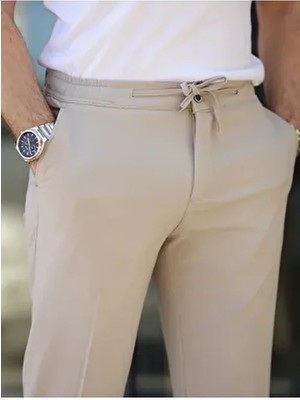 Rahat Şık Kolay Ütülenebilir Slim Fit Kumaş Jogger Pantolon