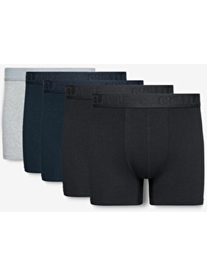 Konsta Erkek Trunk 5'li Paket Pamuklu Likralı Esnek Kumaş Siyah / Lacivert / Grimelanj Boxer