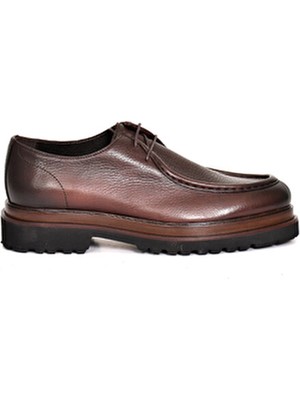 Tuna Erkek Loafer Ayakkabı Eva Taban - 3094 Hakiki Deri Kahverengi Düz Tasarım