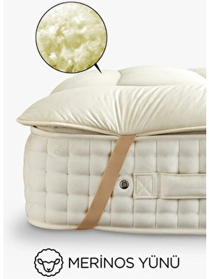 Kuzu Yünü Yatak Alezi Köşe Lastikli Koruyucu | %100 Doğal Merinos Yün Ped Tek Çift Battal