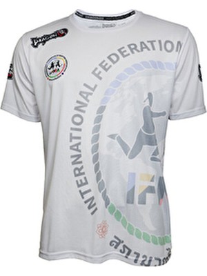 DragonDo TX8591 Ifma Muaythai Tişört Kısa Kol Beyaz Trend Polyester Dijital Baskı 2XL