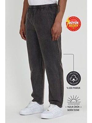 Erkek Büyük Beden %100 Pamuk Keten Görünümlü Pantolon E206