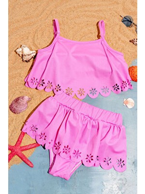 Beniizle Desenli Kız Çocuk Bikini Takım