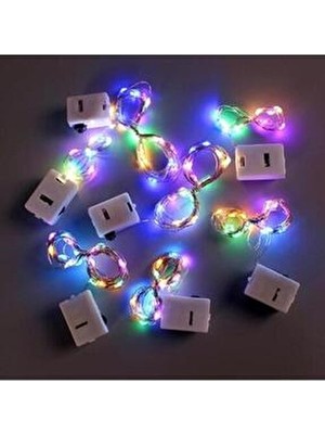 MYK Hediye ve Sanat Atölyesi 1 Metre Peri LED Mini Güç Kutulu Dekoratif LED Piller Dahildir 1 Adet Rgb