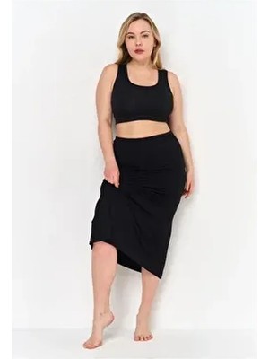 26975 A+ Kalite Vıskon Kumas - Kırışmaz Diz Altı Uzun Etek Astar Jupon Kombinezon