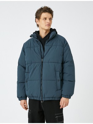 Koton Şişme Mont Cep Detaylı Fermuarlı Dik Yaka