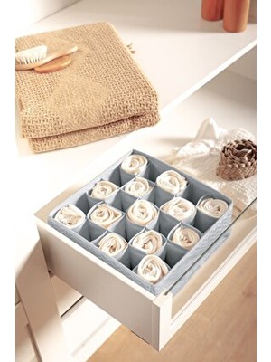 25 Gözlü Çekmece Içi Dolap Çorap / Iç Çamaşırı Katlanabilir Düzenleyici Organizer Kutu 28X28X12 cm