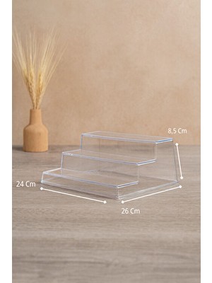 3 Merdivenli Pleksi Stand Baharatlık Standı Kozmetik Standı Sadece Stand