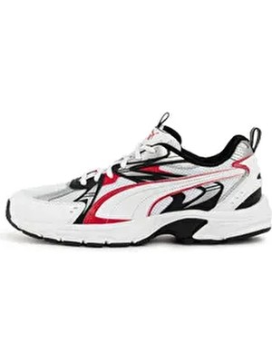 Puma Milenio Pro Koşu Ayakkabısı Unisex 44 Numaralı Beyaz Düz Desenli Nefes Alabilir Yapı ile Koşu ve Yürüyüş İçin İdeal
