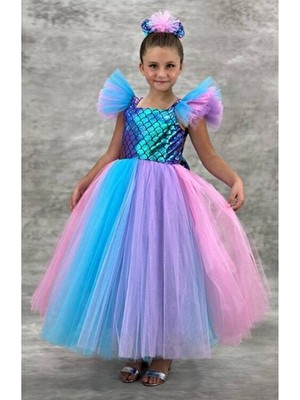 Deniz Kızı Uzun Tüllü Elbise