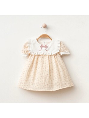 Lumia Baby Slim Kalıp Kız Bebe Elbise Yaz Sezonu İçin Fiyonk Desenli Şık Parti Stili