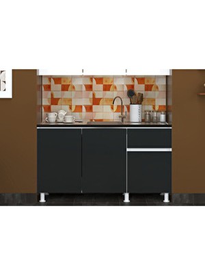 150 cm Poyraz Mutfak Alt Modül Antrasit Evyeli