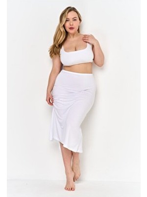 26975 A+ Kalite Vıskon Kumas - Kırışmaz Diz Altı Uzun Etek Astar Jupon Kombinezon