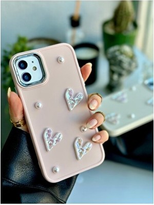 Go Aksesuar Iphone 11 Uyumlu 3D Oyuncaklı Taş Kalp Tasarımlı Yumuşak Silikon Kılıf