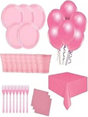 Party Country 25 Kişilik Pembe Renkli Doğum Günü Parti Seti Ekonomik Ebatlarla Eğlenceli Kutlama