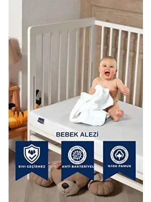 %100 Pamuk Fitted Sıvı Geçirmez Bebek ve Çocuk Yatak Koruyucu Alez, Park Yatak Beşik Yatak Alezi