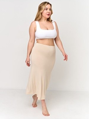 26975 A+ Kalite Vıskon Kumas - Kırışmaz Diz Altı Uzun Etek Astar Jupon Kombinezon