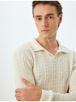 Koton Slim Fit Kazak Dokulu Polo Yaka Pamuk Karışımlı