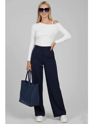 Tek Omuz Ipli Bluz Beyaz T4328