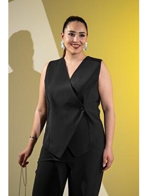 Kadın Yaz Sezonu İçin Roxxlen Yelekli 2'li Takım Düz Desenli Şık Tasarım