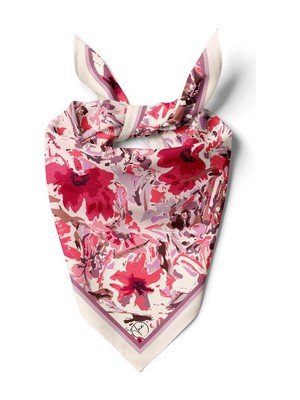 Pınk Flower Desen Bandana/fular