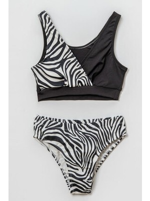 Beniizle Desenli Kız Çocuk Bikini Takım