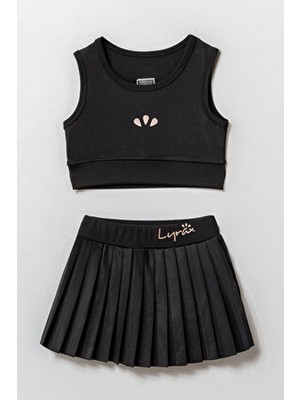 Beniizle Lyrax Kız Çocuk Sporcu Takım Etekli ve Crop Üst ile Yaz Oyunları İçin Uygun
