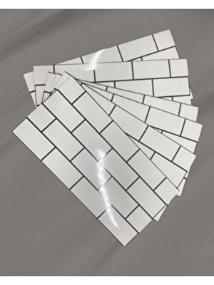 6024 Kendinden Yapışkanlı Esnek Köpük Seramik Beyaz Pvc Mermer Panel 60X30 cm Banyo Wc Mutfak