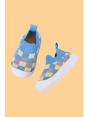 Guula Taraftar Bebek Çocuk Mavi-Sarı Esnek, Rahat Kaydırmaz Ortopedik Taban Ilk Adım Spor Ayakkabı