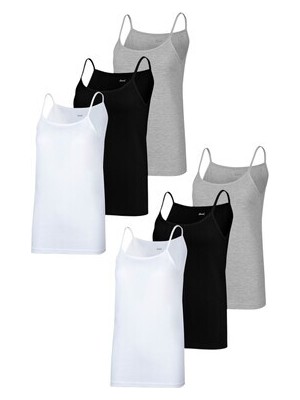 Line Smart 6'lı Kadın Pamuklu Ip Askılı Atlet Karışık Renk Dokuma Kumaş ile Rahat Kullanım