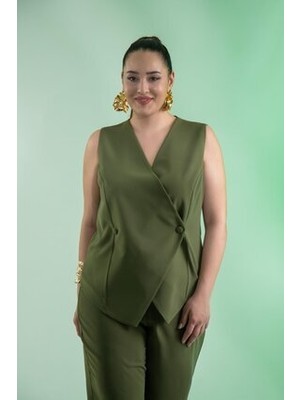 Roxxlen 1112054 Yelekli 2'li Takım Kadın Yaz Temalı Düz Desenli Kolsuz Tasarım