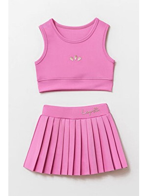 Beniizle Lyrax Kız Çocuk Sporcu Takım Kabartmalı Desenli Şort Etekli Yaz İçin