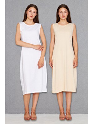 100 % Pamuk Uzun Kolsuz Elbise Astarı, Tesettür Astar, Elbise Astarı, Kombinezyon, Elbise Içlik