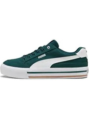 Puma Court Classic Vulc Fs Unisex Sneaker Yeşil Tekstil Malzeme Kauçuk Tabanlı Düz Topuklu