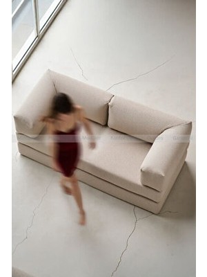 Pixel Fitilli Kadife Kanepe | 50 Dns Çökmez Sünger | Yıkanabilir Kılıflı Yatak 80X160 cm