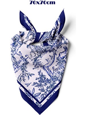 Blue Animal Toile Desen 70*70CM Bandana/fular