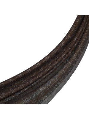 Ipekevi Monogram Desenli Tensel Şal  02891-ACI Kahve Füme